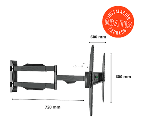 soporte de brazo largo para 19 a 60 pulgadas